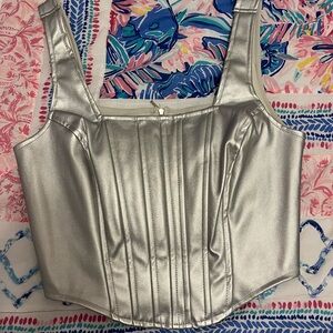 Silver Corset Top